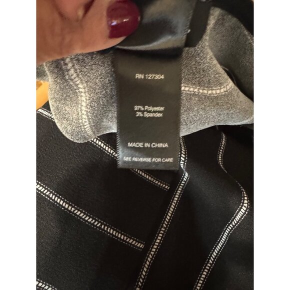 Ali Miles Black White Striped Tunic Top With Button Detail Pocket XL Lagenlook - Picture 9 of 10